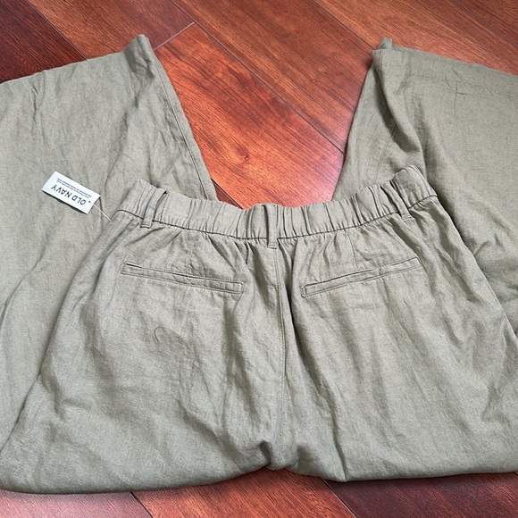 NWT Old Navy Women’s Linen Blend Cropped Wide Leg Pants Olive Size MP - Picture 6 of 7